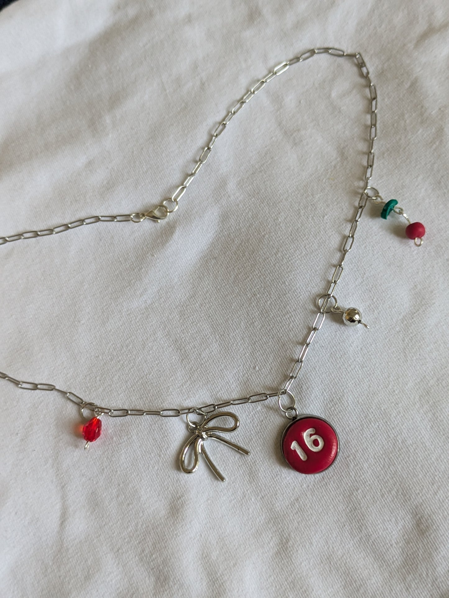 '16' charm necklace
