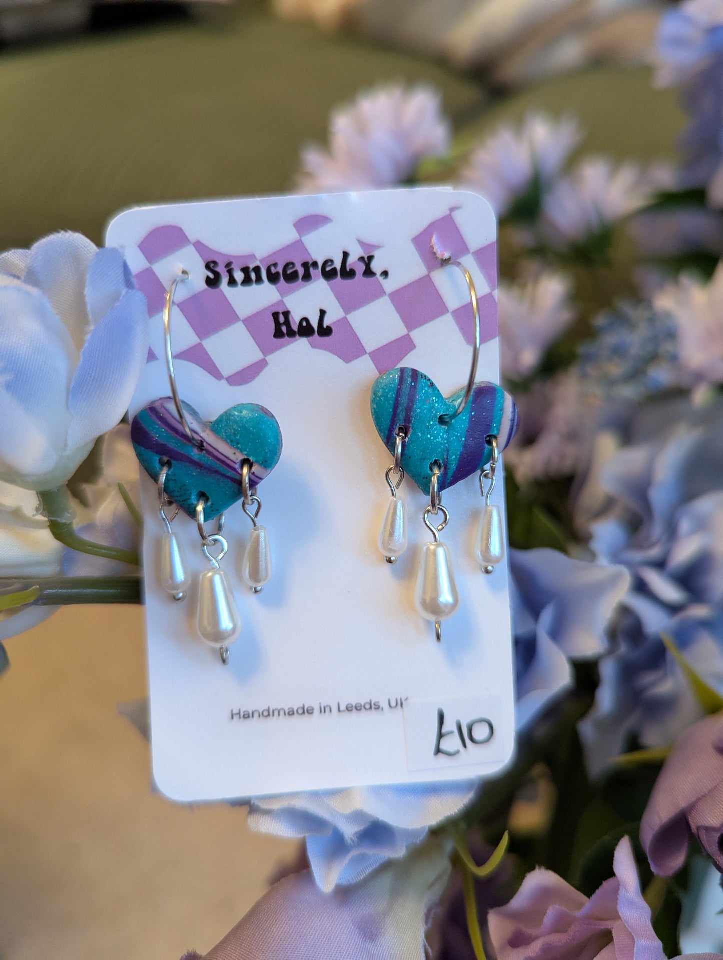 Zero waste heart earrings