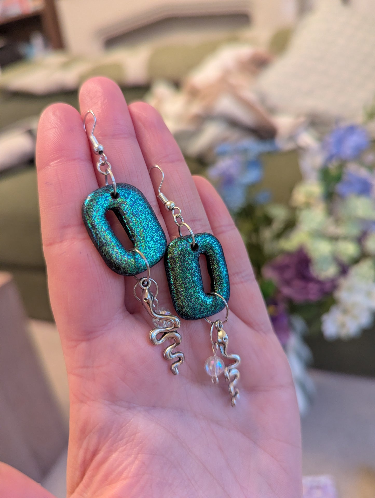 Glittery charm hooks