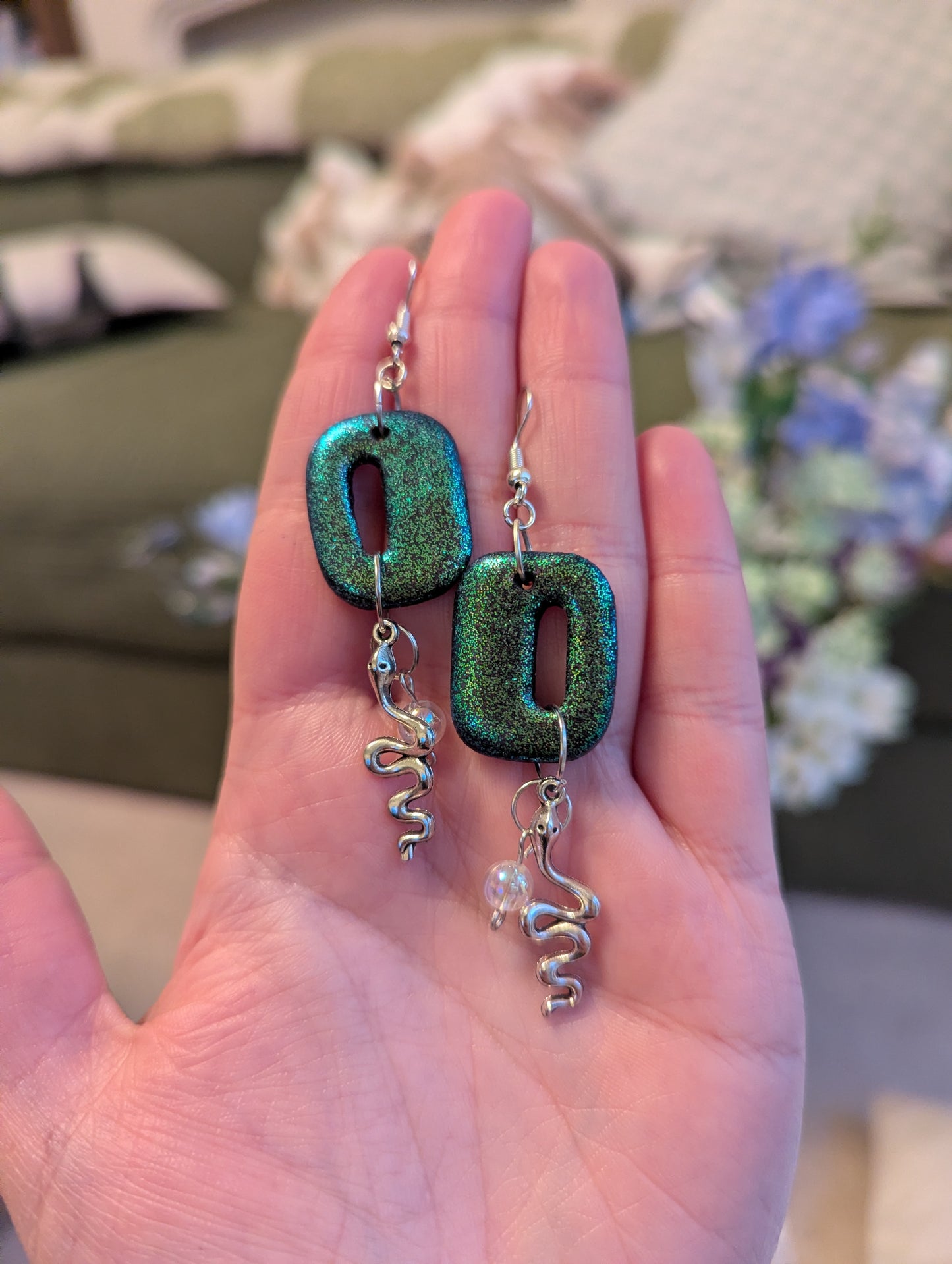 Glittery charm hooks
