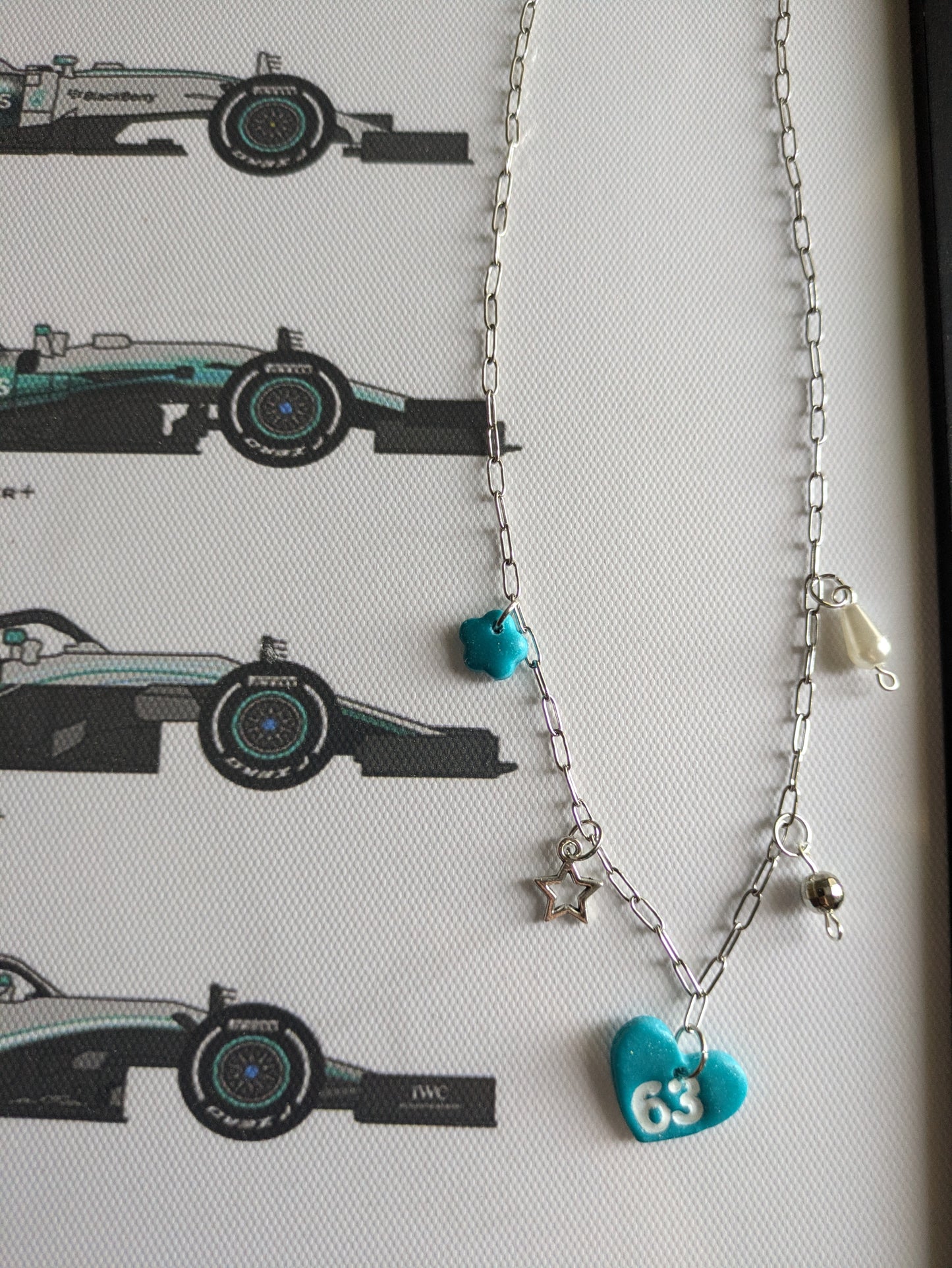 '63' charm necklace