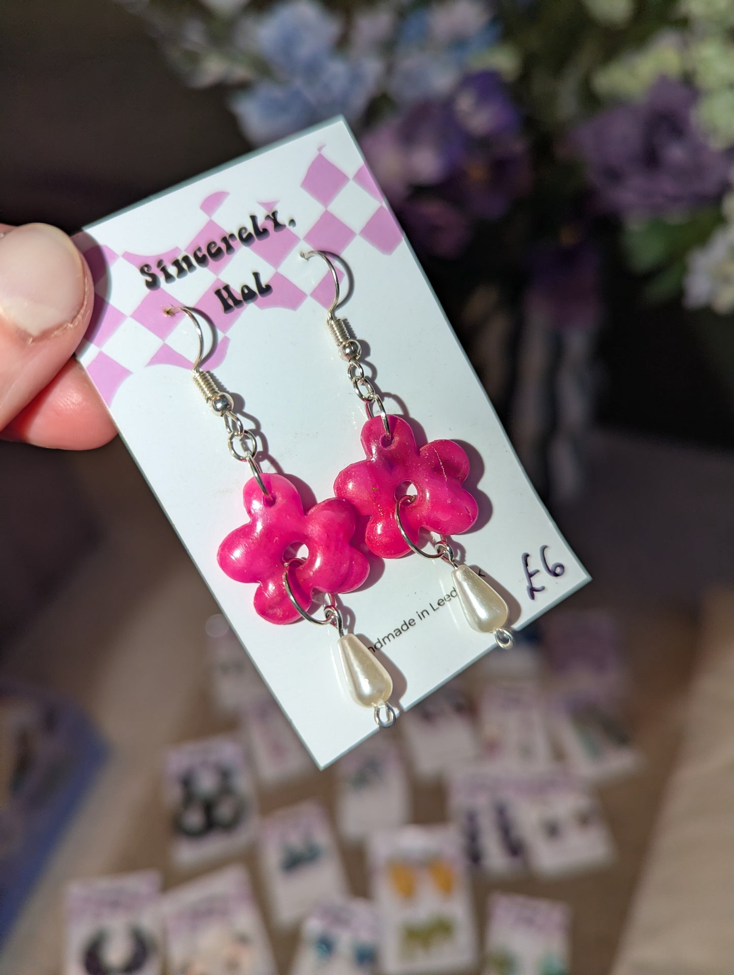 Pink flower hooks