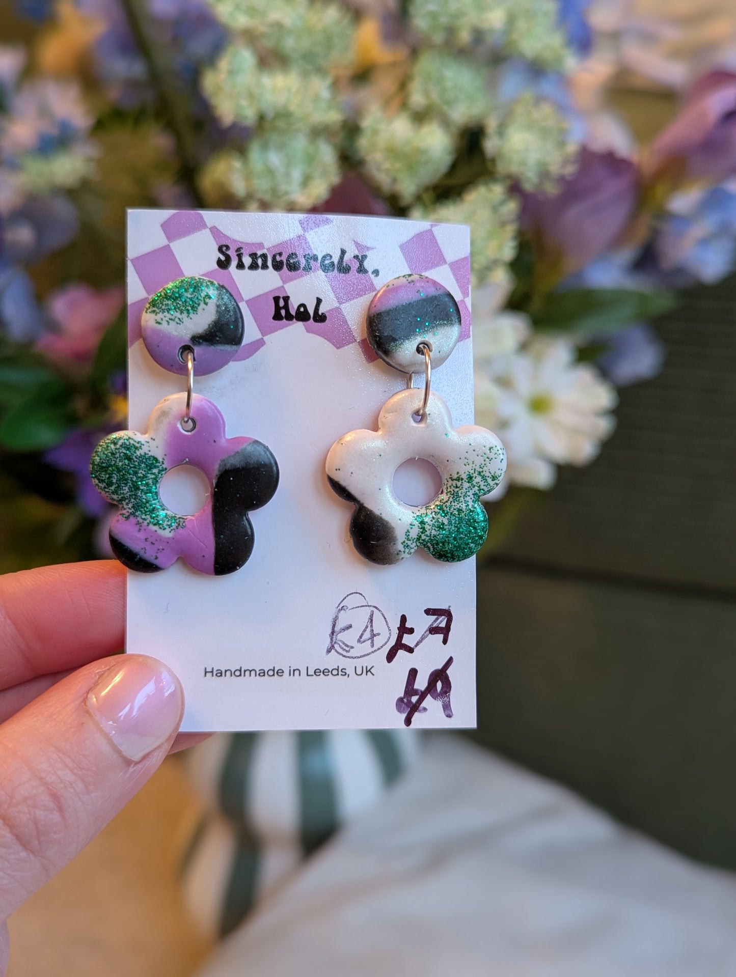 Zero waste stud earrings