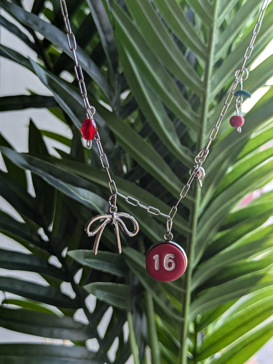 '16' charm necklace