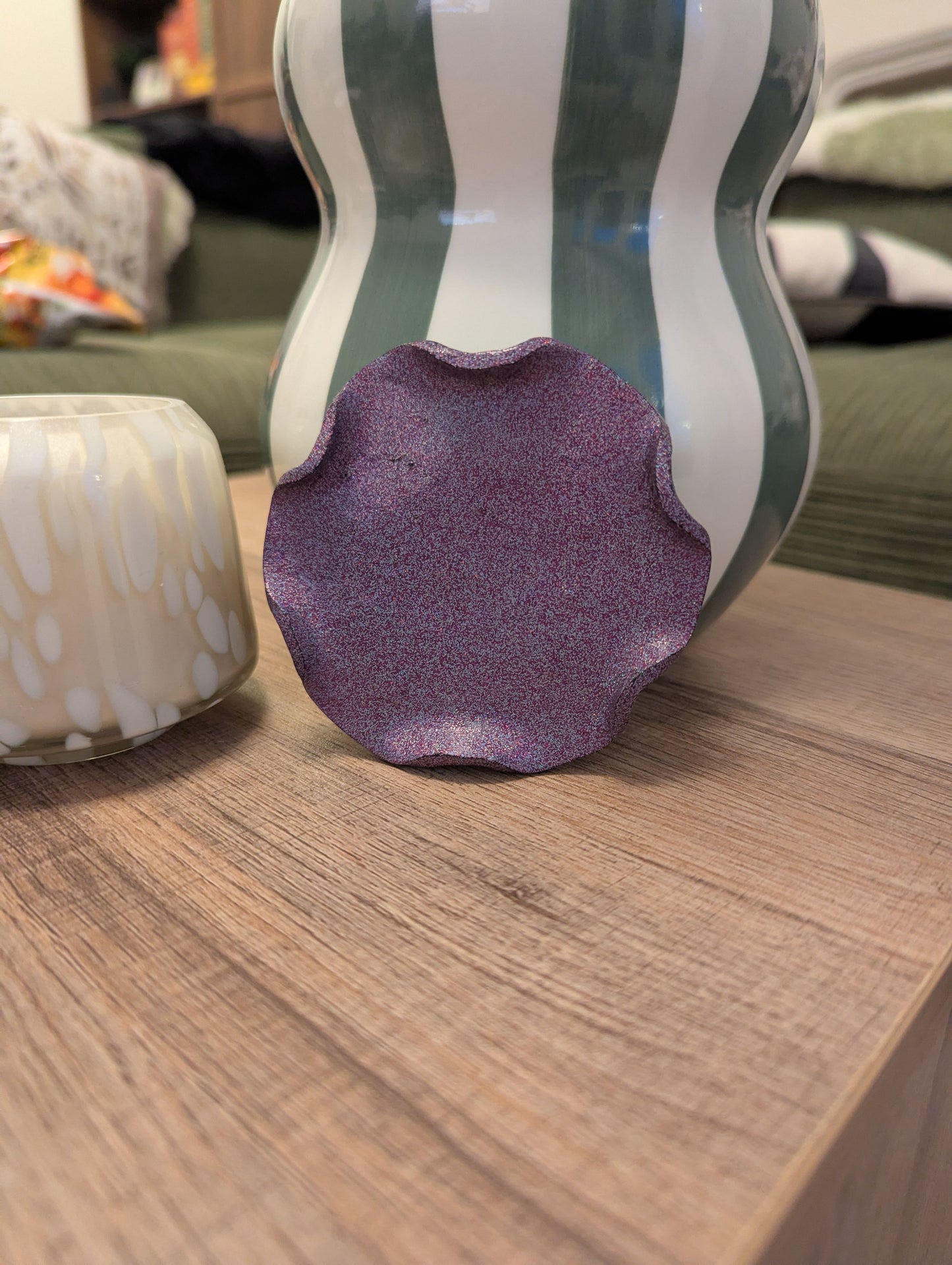 Purple glitter trinket dish