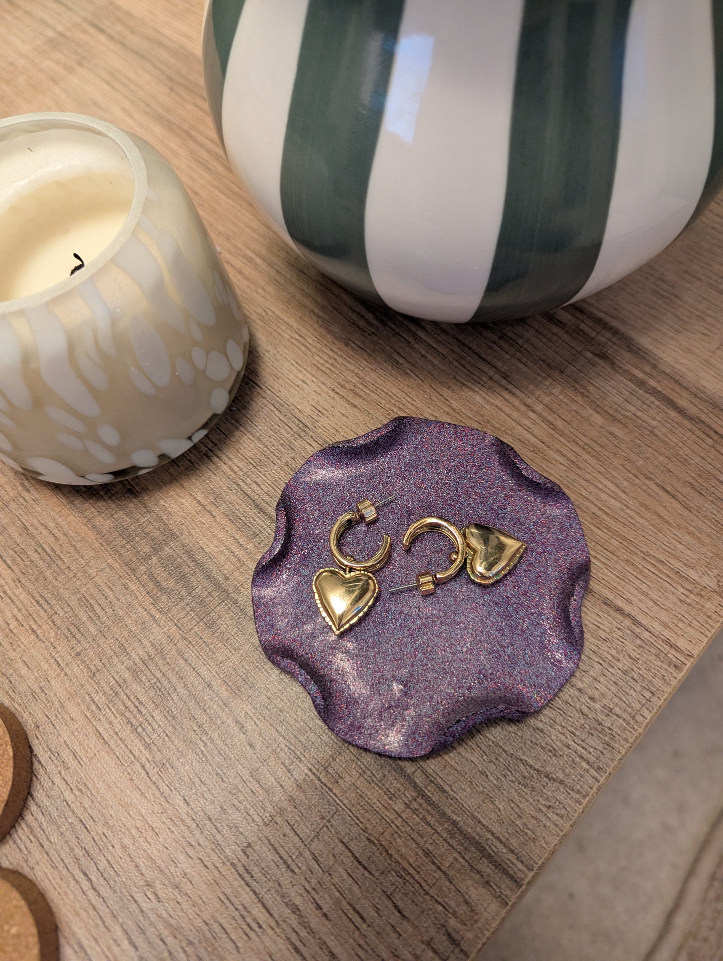 Purple glitter trinket dish