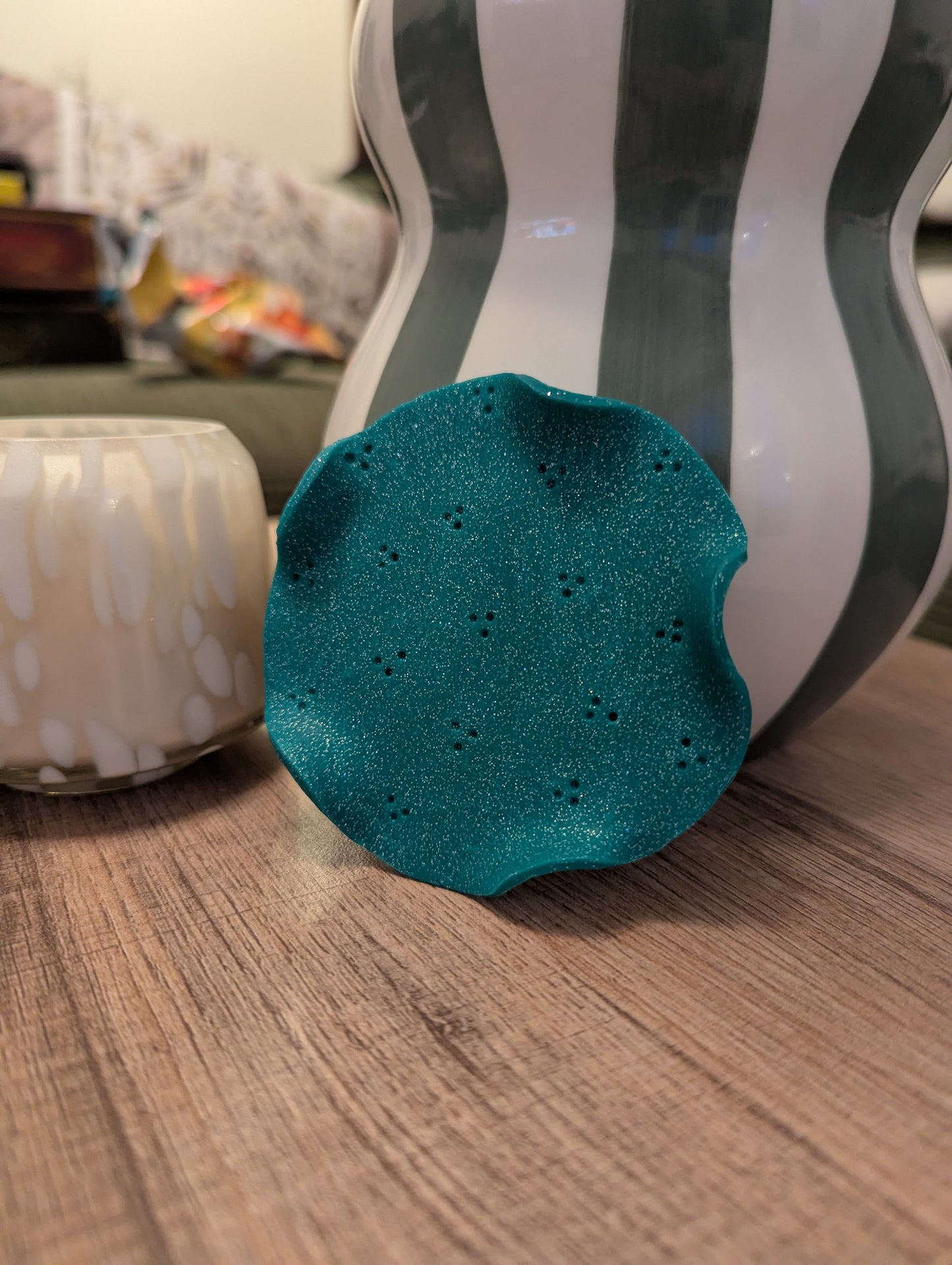 Green glitter trinket dish