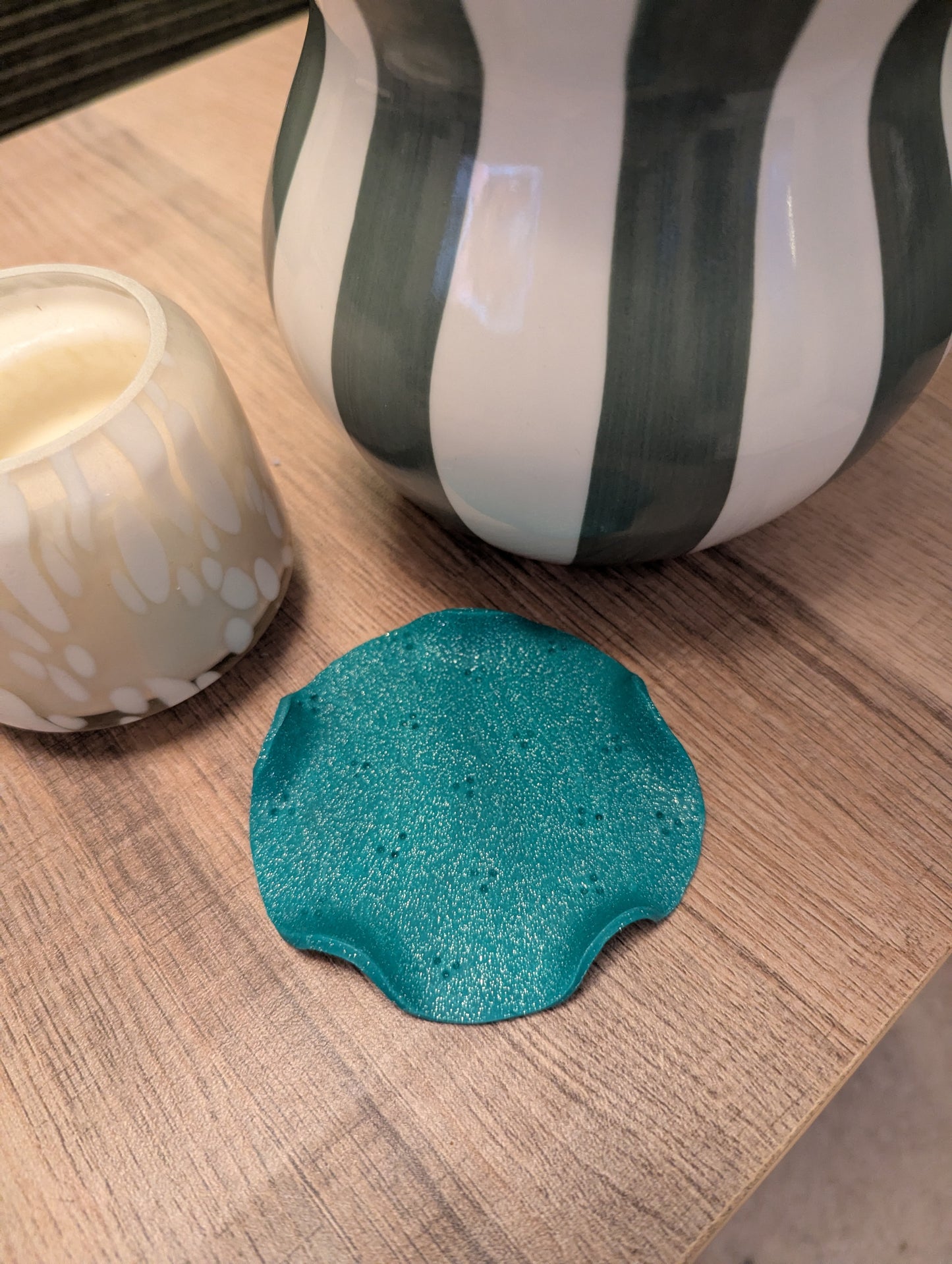 Green glitter trinket dish