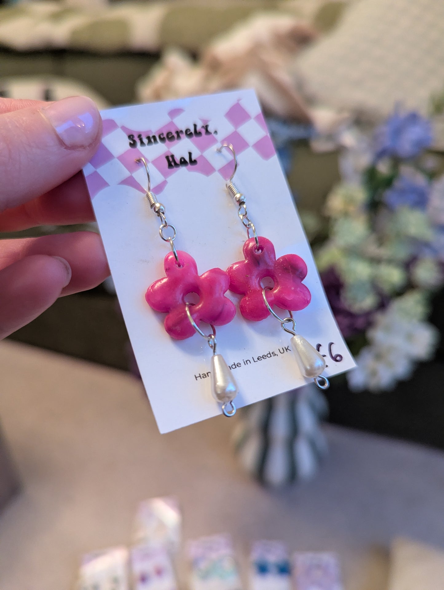 Pink flower hooks