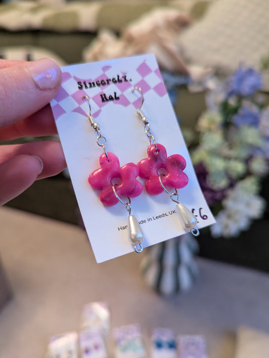 Pink flower hooks