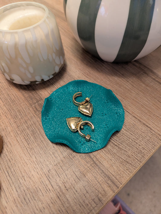Green glitter trinket dish